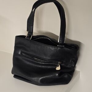 Monet Black Leathe 2 Hand Strap Bag